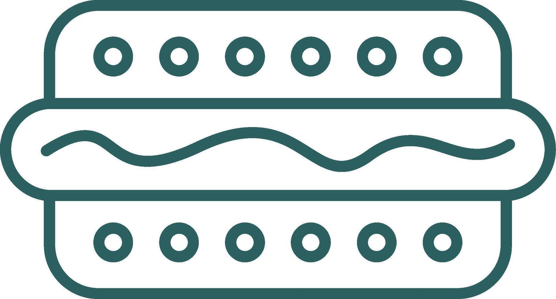Hot Dog Line Gradient Round Corner Icon vector