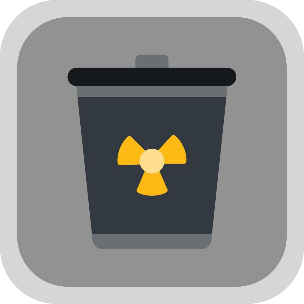 Toxic Waste Flat Round Corner Icon vector