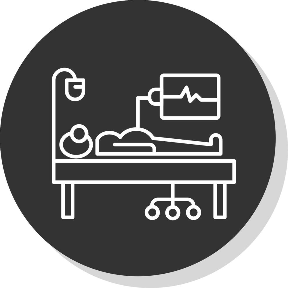 Medical Supervision Line Grey Circle Icon vector