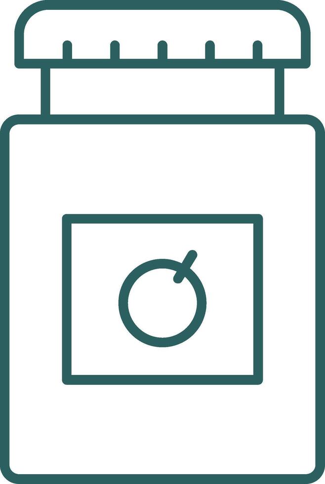 Jam Jar Line Gradient Round Corner Icon vector