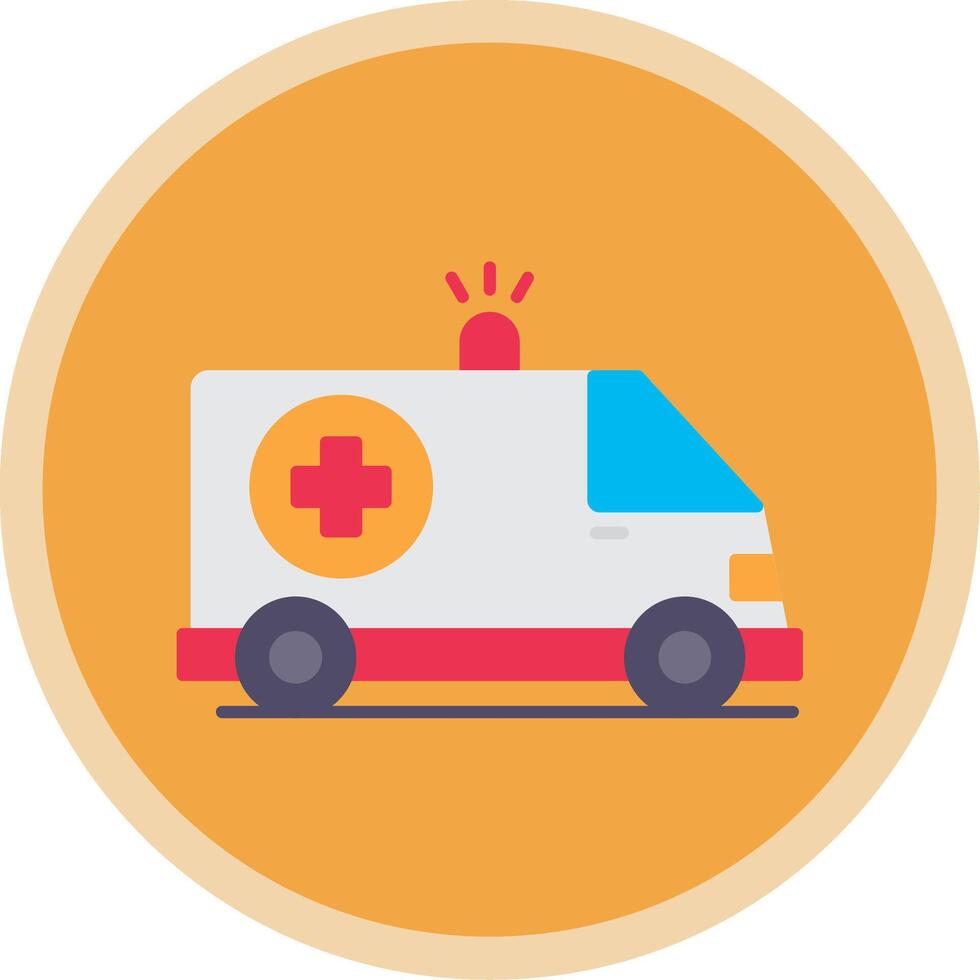 Ambulance Flat Multi Circle Icon vector