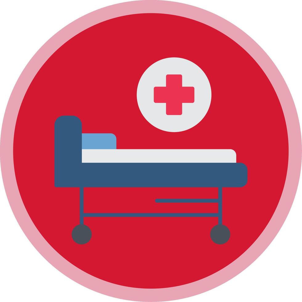 hospital cama plano multi circulo icono vector