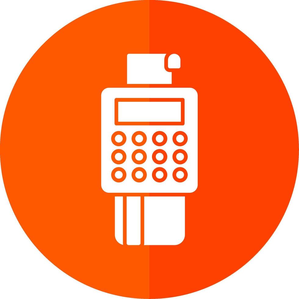 Bank Terminal Glyph Red Circle Icon vector