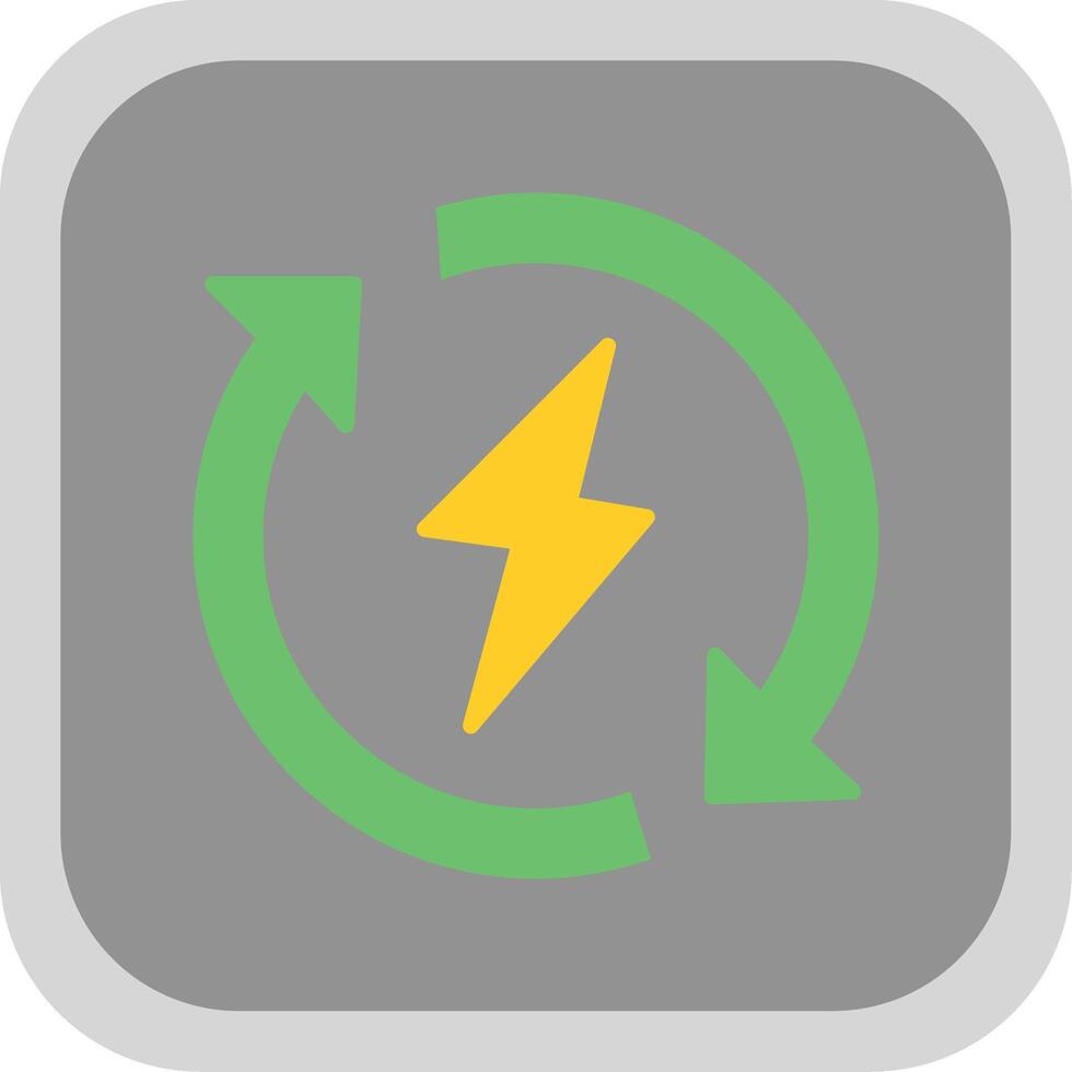 Renewable Energy Flat Round Corner Icon vector