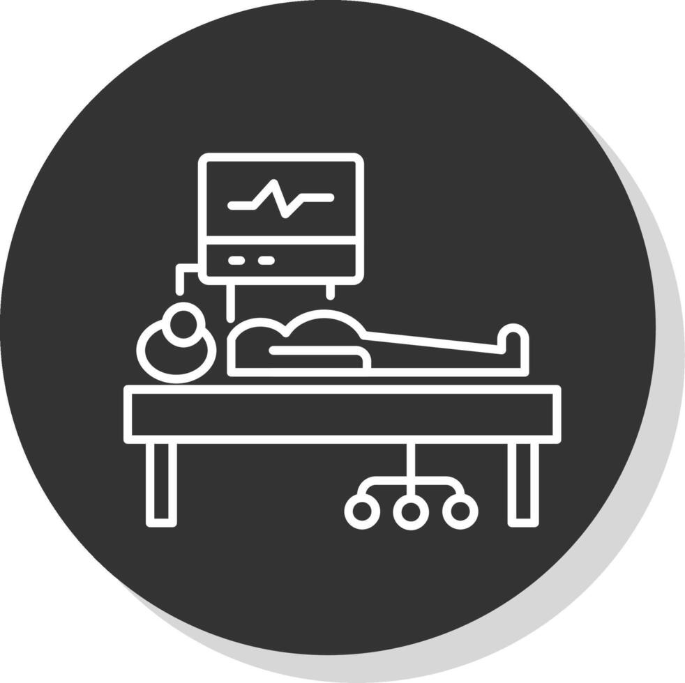 ICU Room Line Grey Circle Icon vector