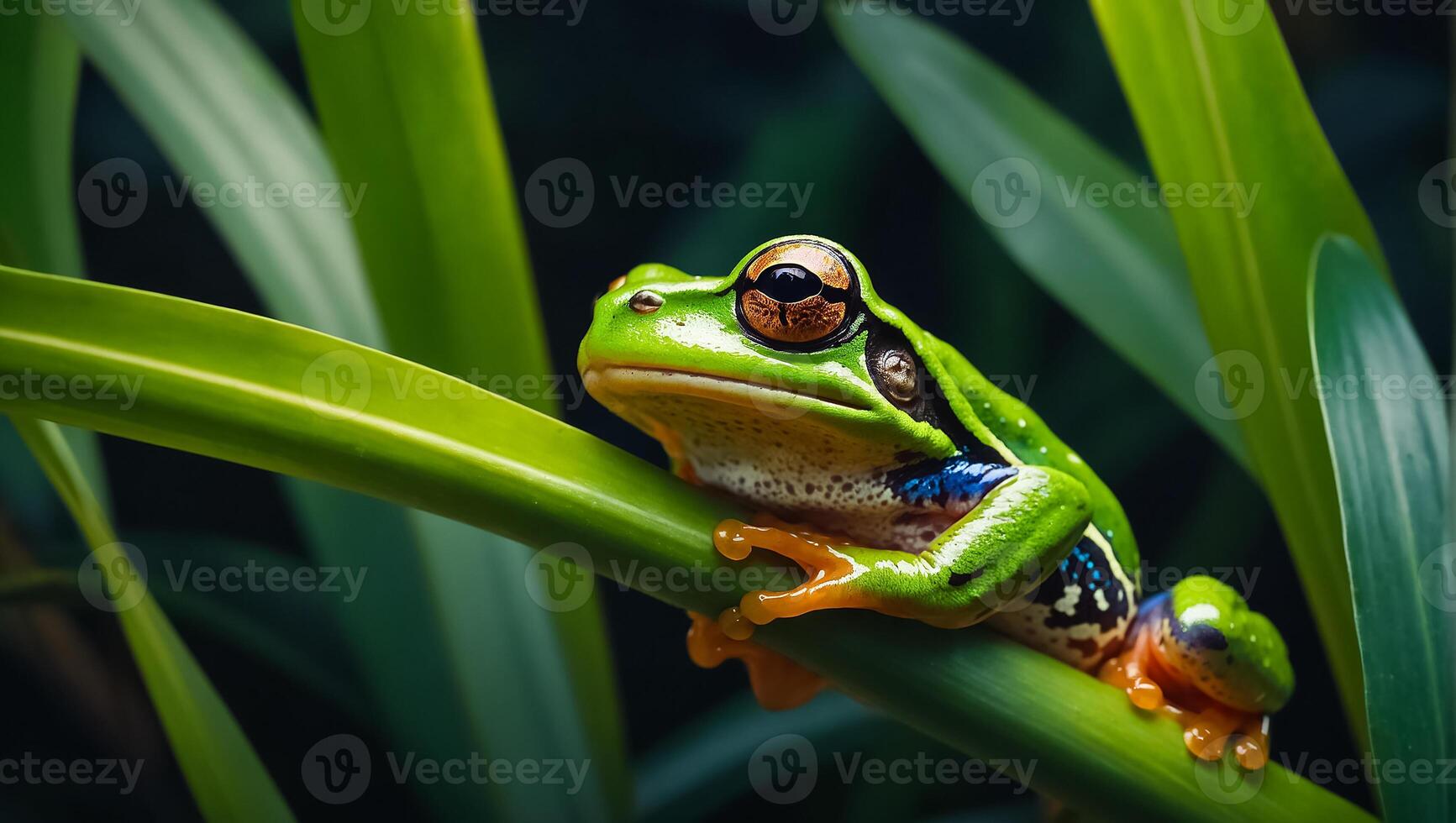 tropical beautiful tree frog jungle photo