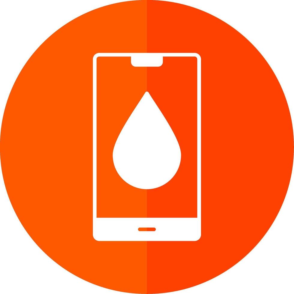 Water Drop Glyph Red Circle Icon vector