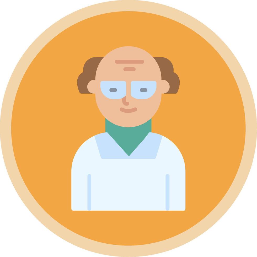Scientist Flat Multi Circle Icon vector