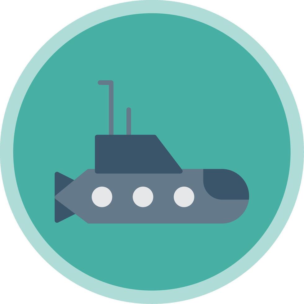 Submarine Flat Multi Circle Icon vector