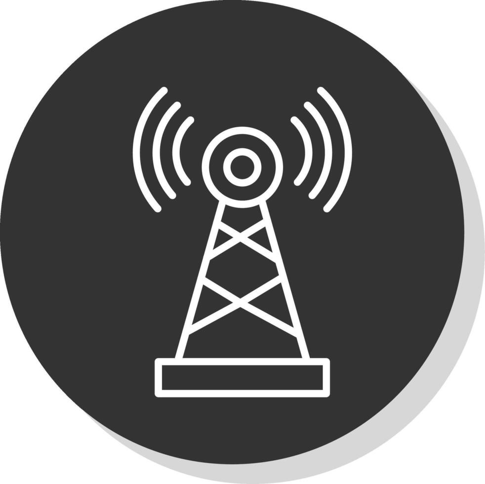 telecomunicaciones línea gris circulo icono vector