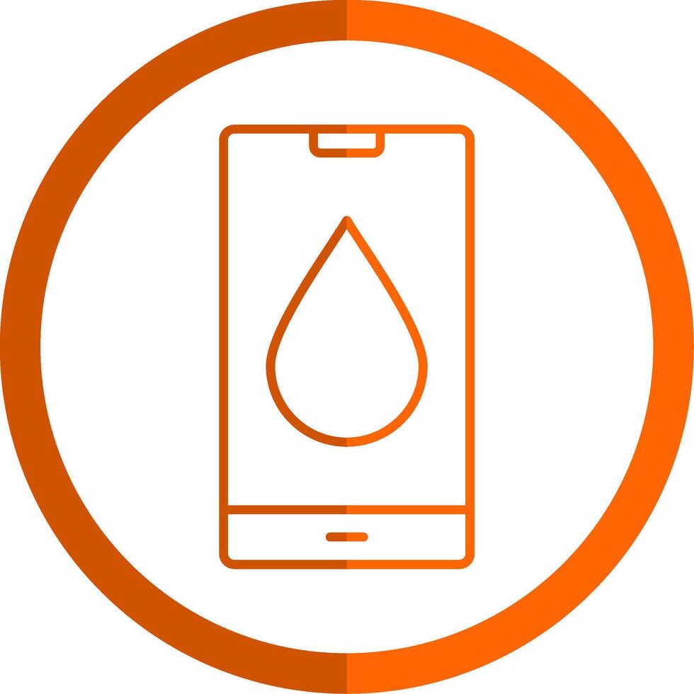 Water Drop Line Orange Circle Icon vector