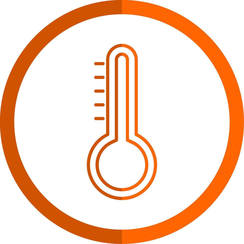 temperatura línea naranja circulo icono vector