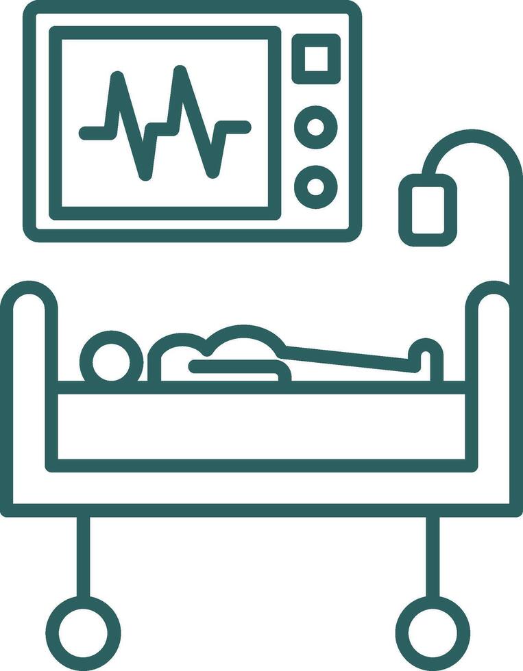 Medical Treatment Line Gradient Round Corner Icon vector