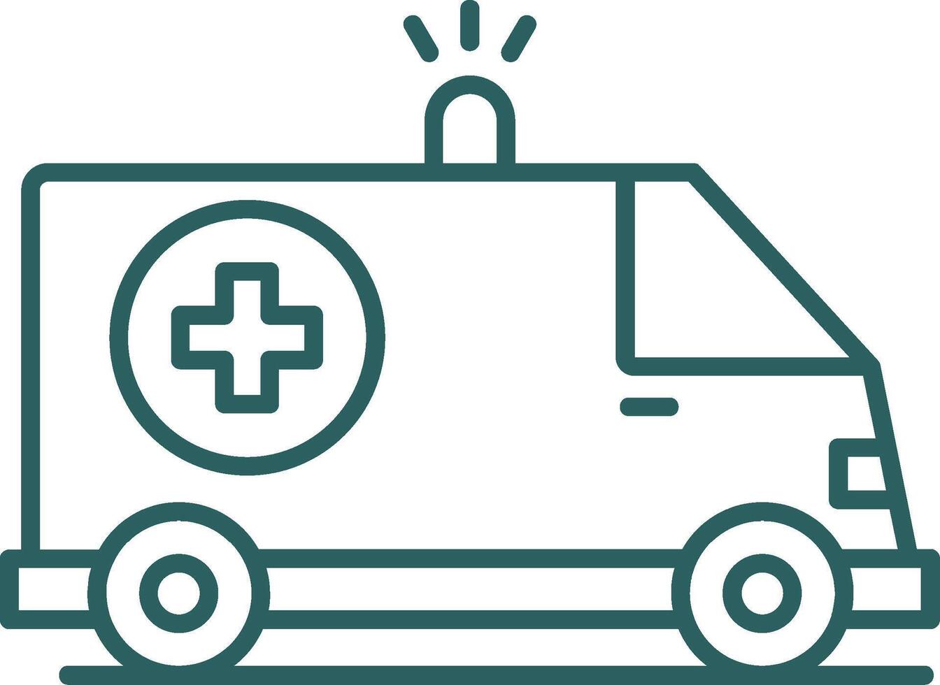 Ambulance Line Gradient Round Corner Icon vector