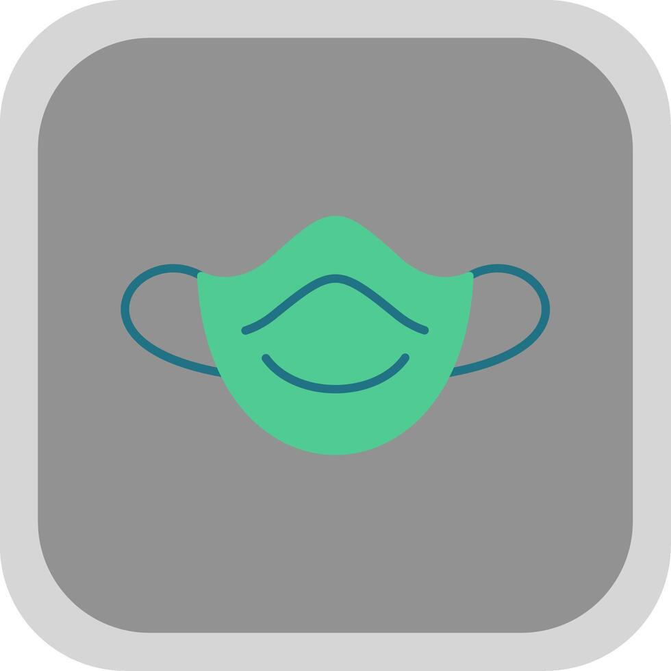 Dust Mask Flat Round Corner Icon vector