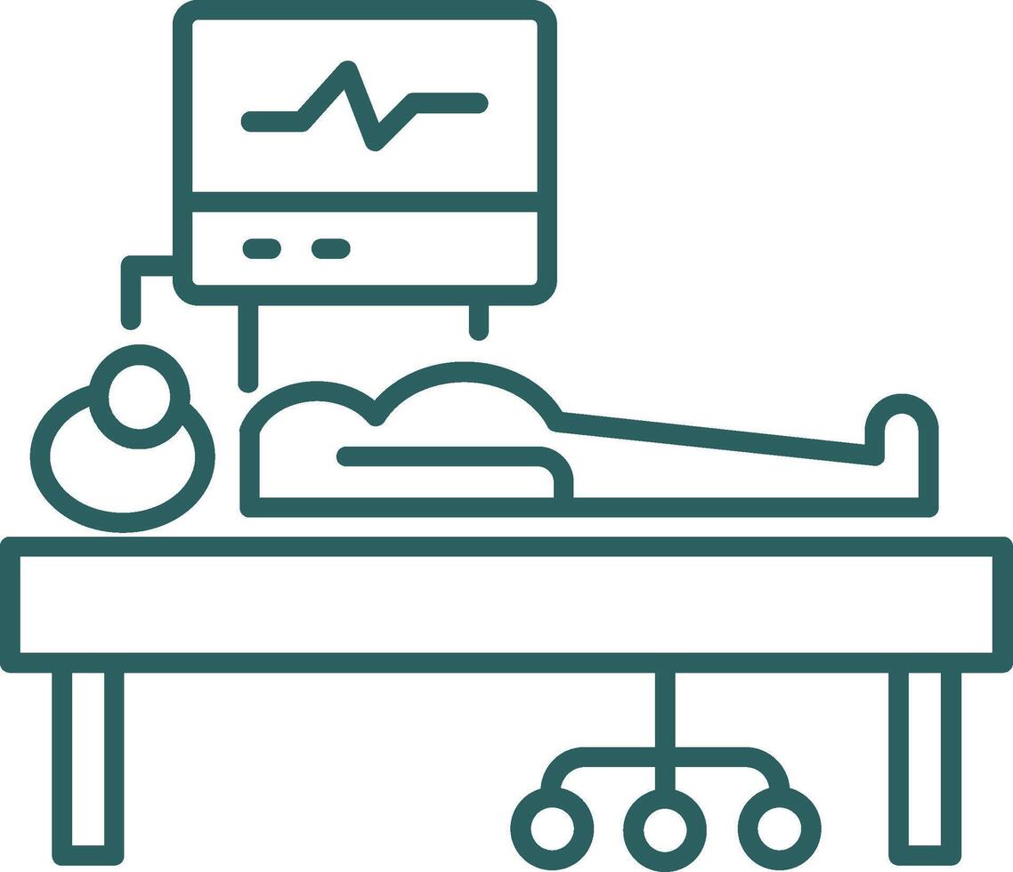 ICU Room Line Gradient Round Corner Icon vector