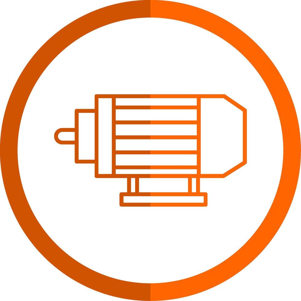 eléctrico motor línea naranja circulo icono vector