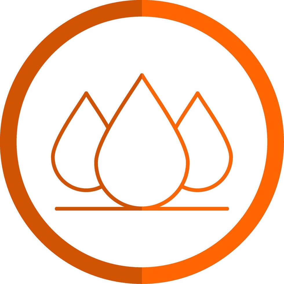 Water Drop Line Orange Circle Icon vector