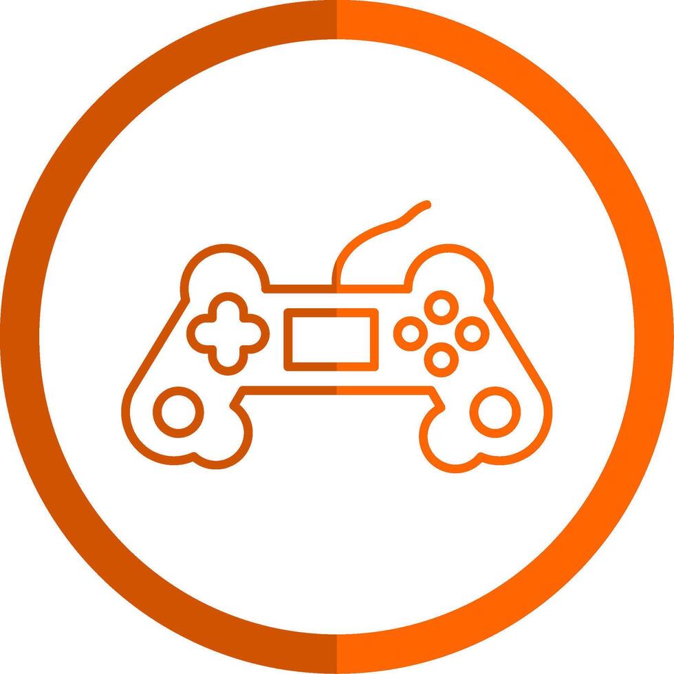 juego controlador línea naranja circulo icono vector