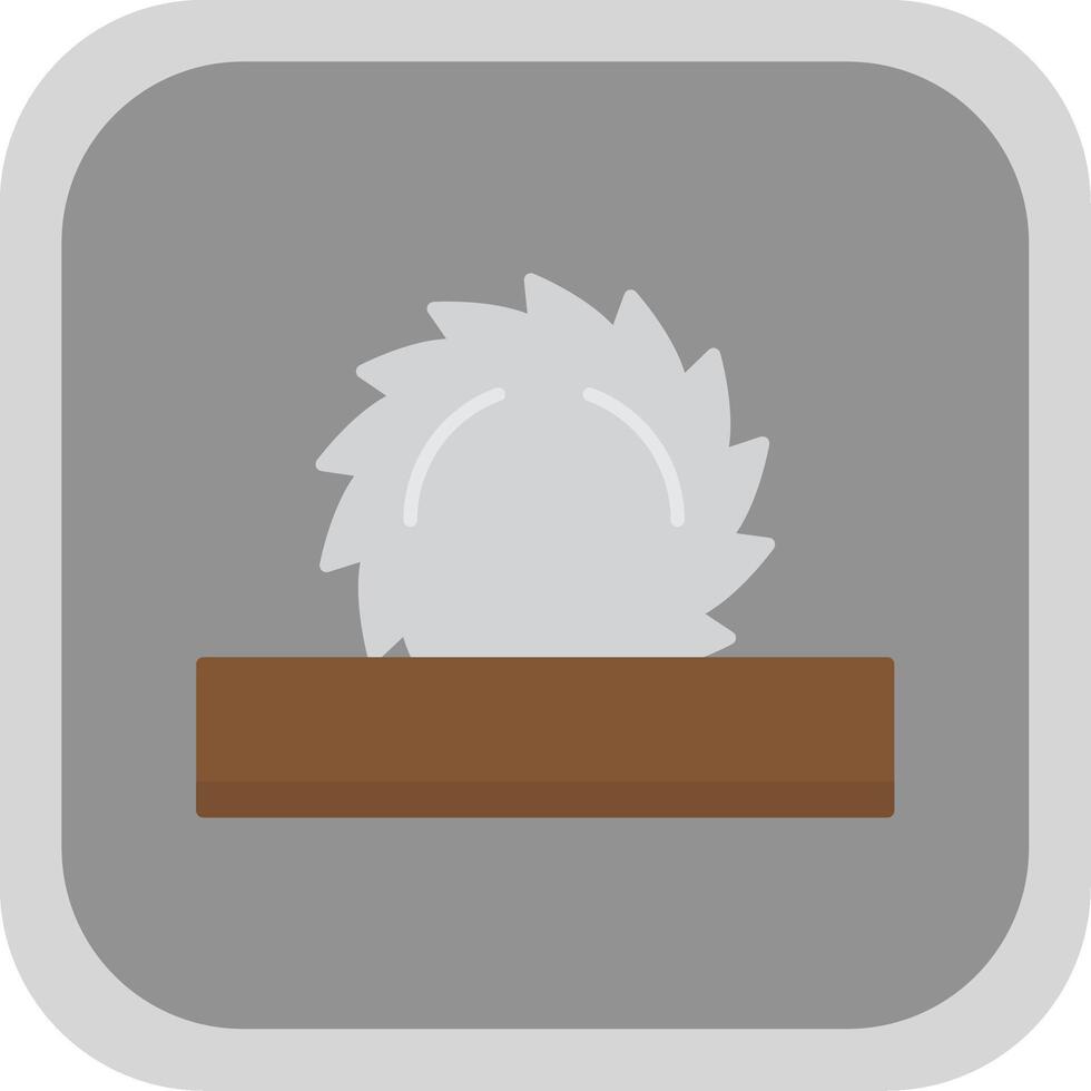 Circular Saw Flat Round Corner Icon vector