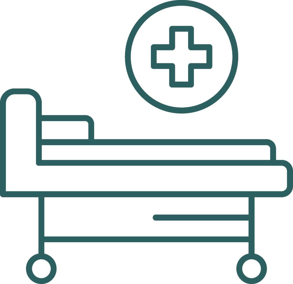 Hospital Bed Line Gradient Round Corner Icon vector