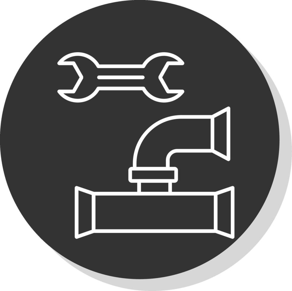 Plumbing Line Grey Circle Icon vector