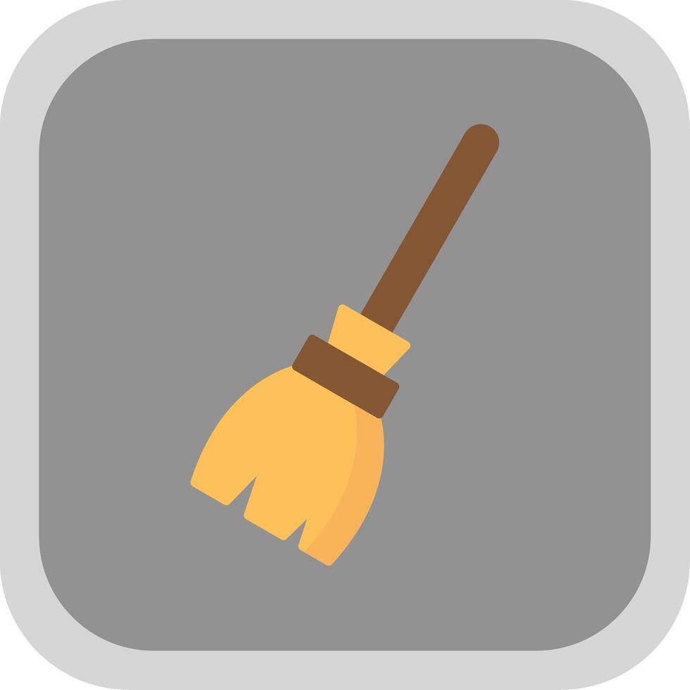 Broom Flat Round Corner Icon vector