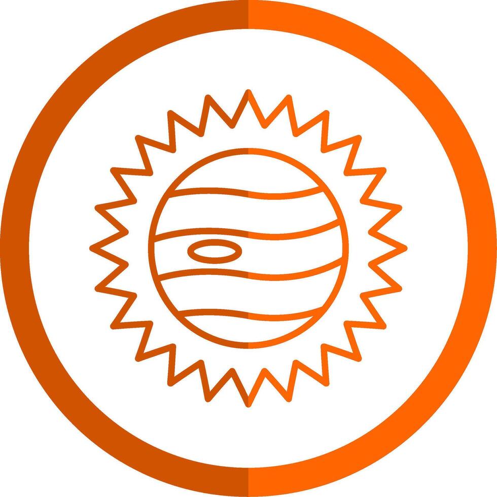 eclipse línea naranja circulo icono vector