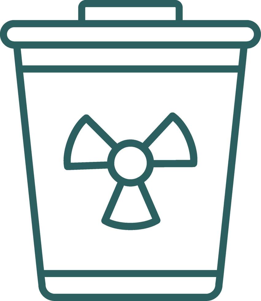 Toxic Waste Line Gradient Round Corner Icon vector