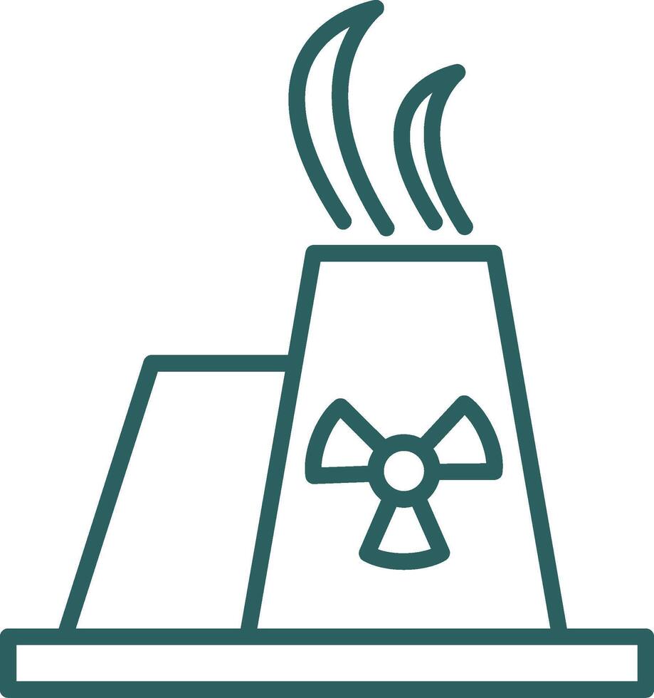 nuclear fisión línea degradado redondo esquina icono vector