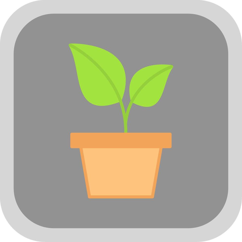 Plant Flat Round Corner Icon vector