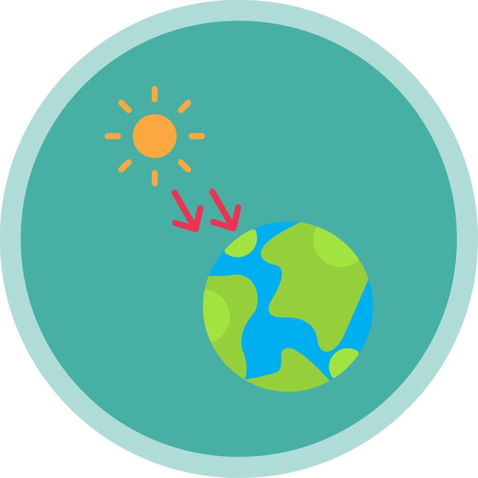 Solar Radiation Flat Multi Circle Icon vector