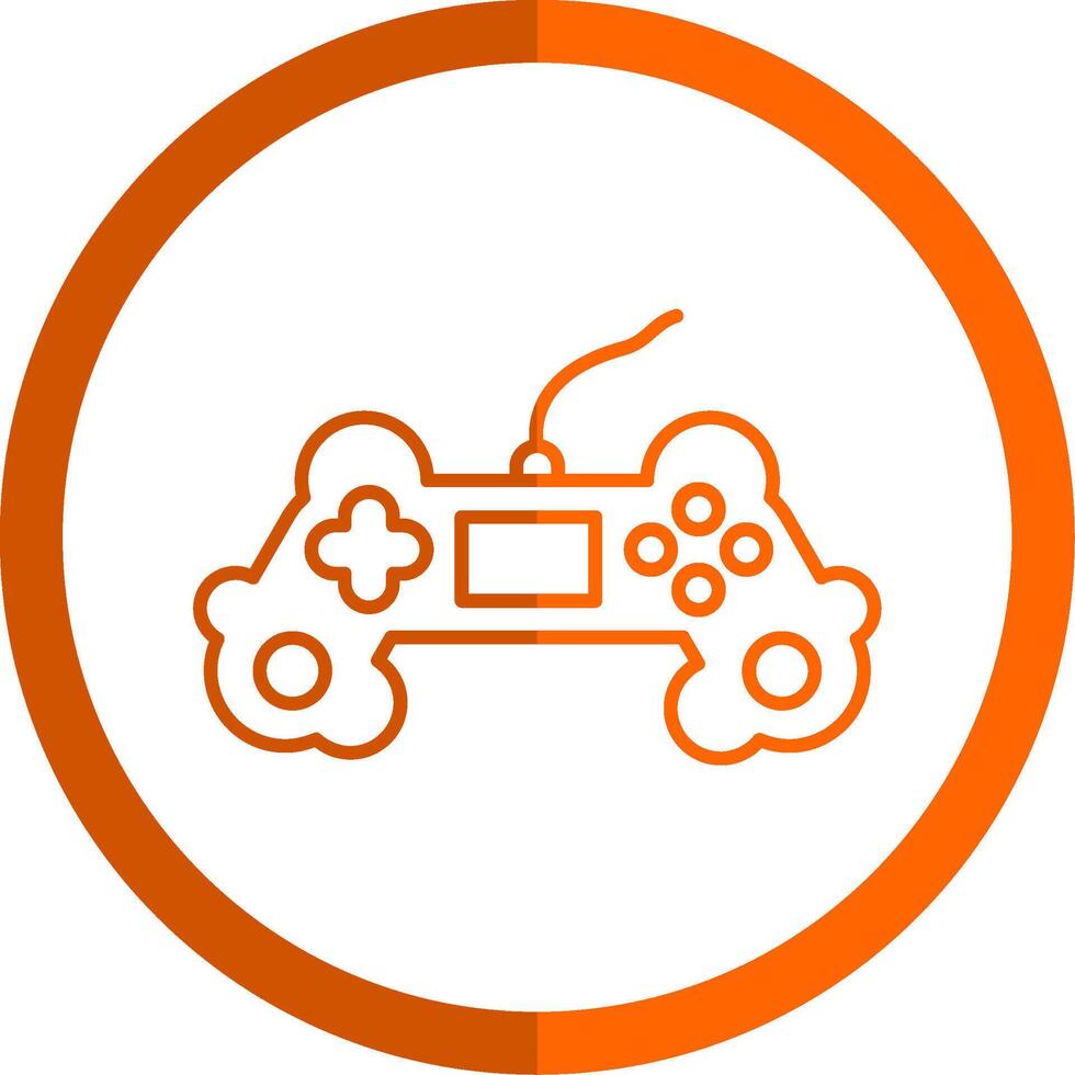 juego controlador línea naranja circulo icono vector