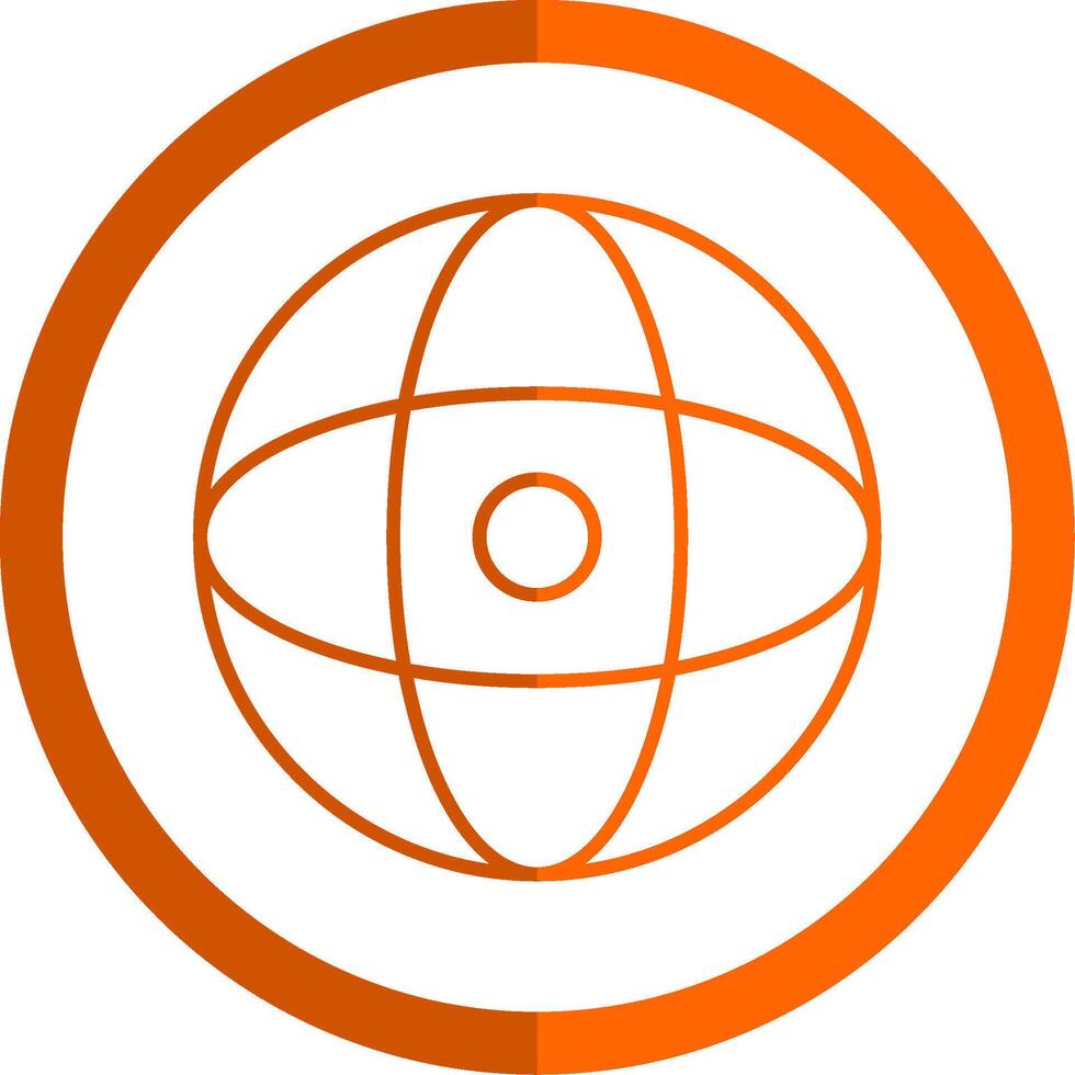 mundo línea naranja circulo icono vector