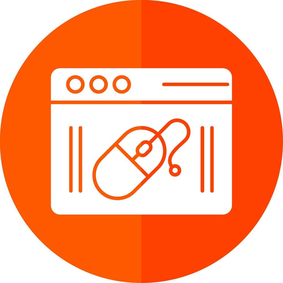 Mouse Glyph Red Circle Icon vector