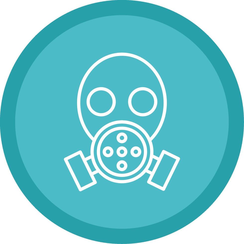 Gas Mask Line Multi Circle Icon vector