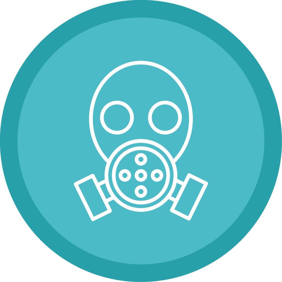 Gas Mask Line Multi Circle Icon vector