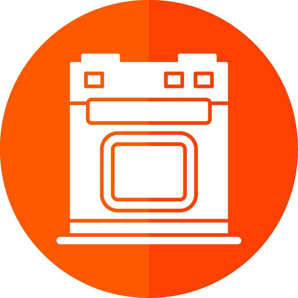 Electric Stove Glyph Red Circle Icon vector