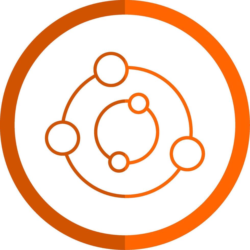 Solar System Line Orange Circle Icon vector