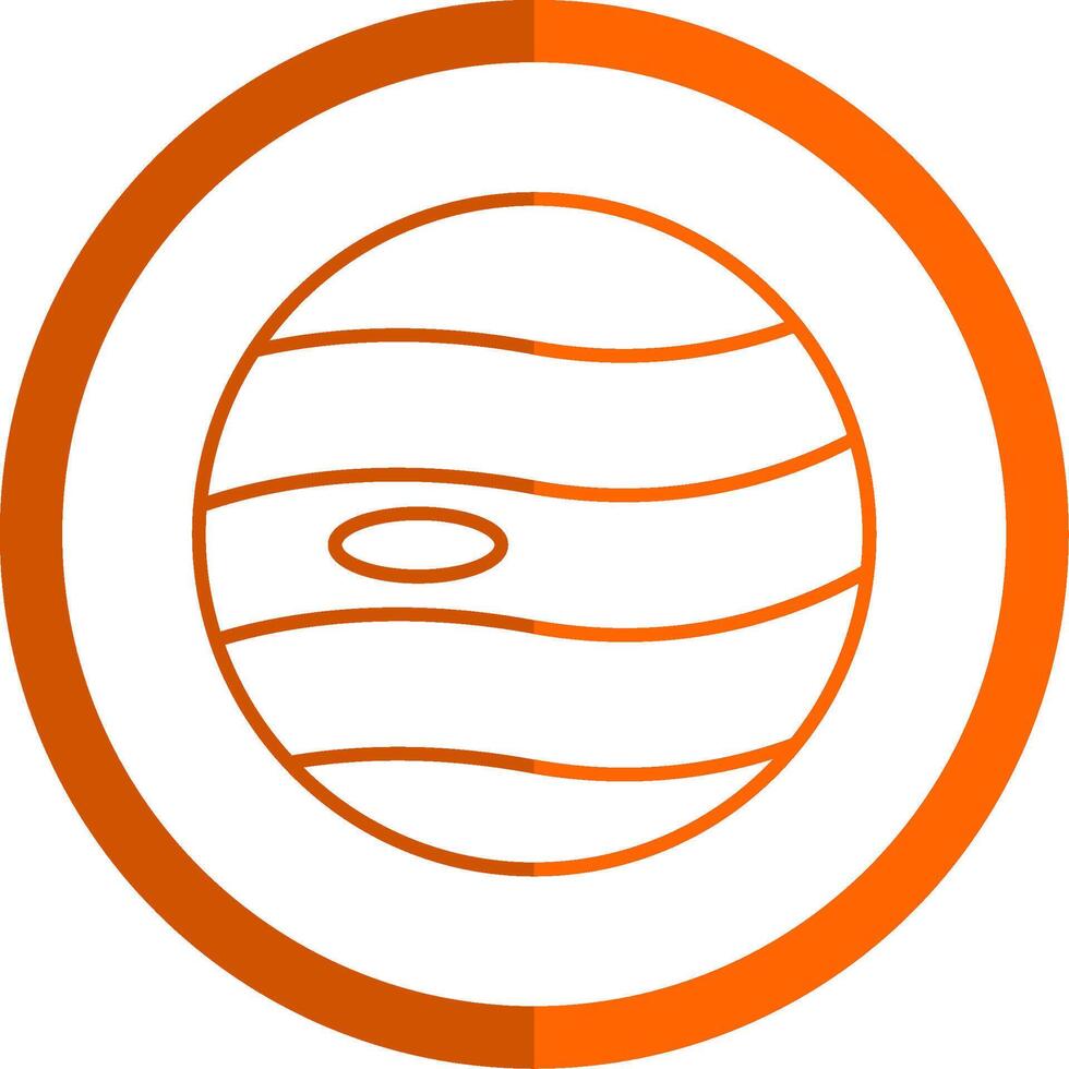 Planet Line Orange Circle Icon vector