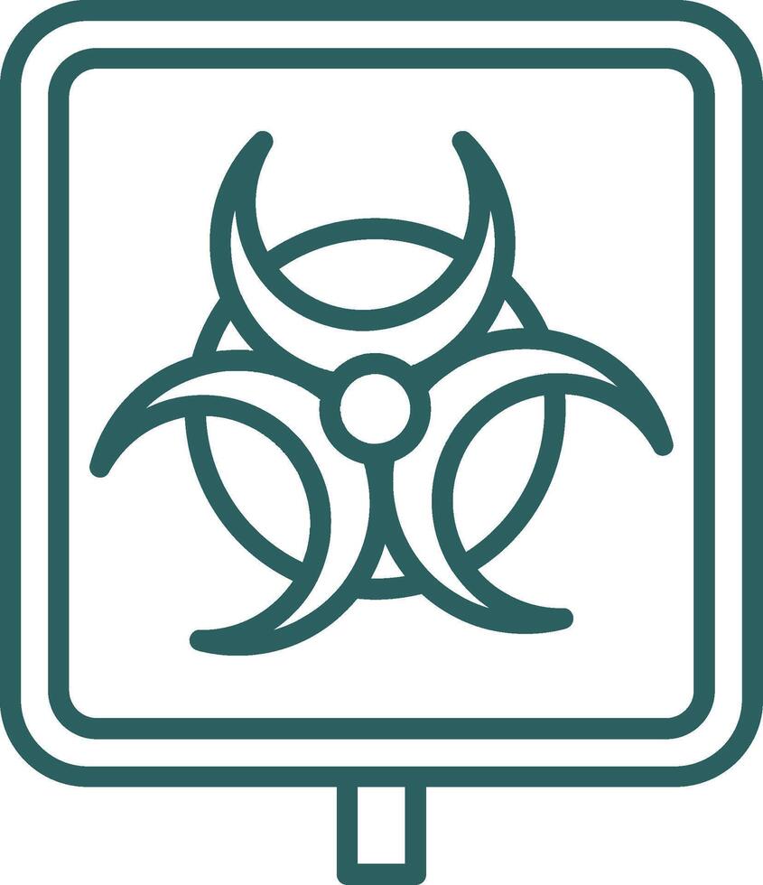 Biohazard Line Gradient Round Corner Icon vector