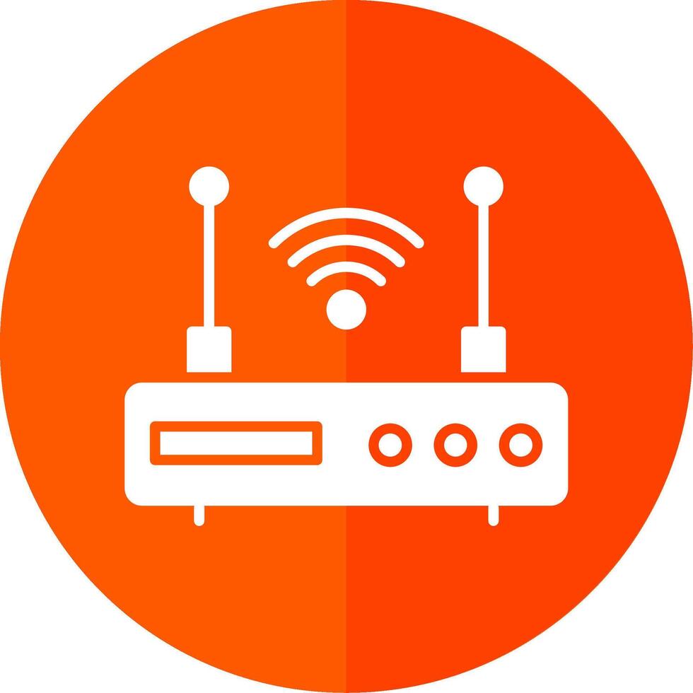 Modem Glyph Red Circle Icon vector