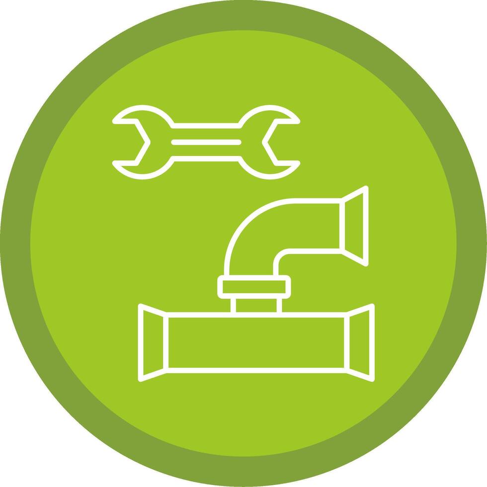 Plumbing Line Multi Circle Icon vector