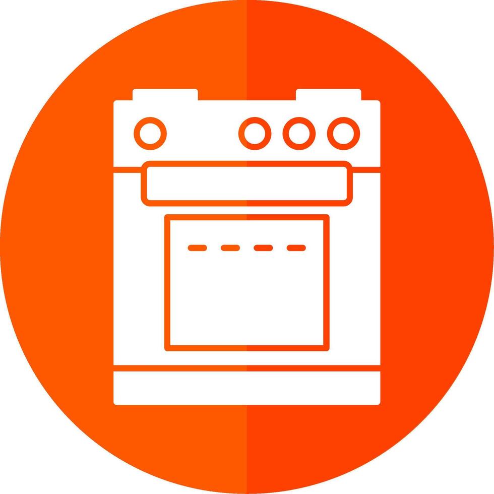 Electric Stove Glyph Red Circle Icon vector
