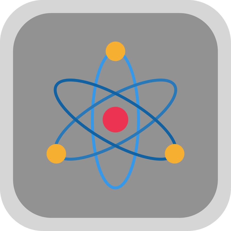 Atom Flat Round Corner Icon vector