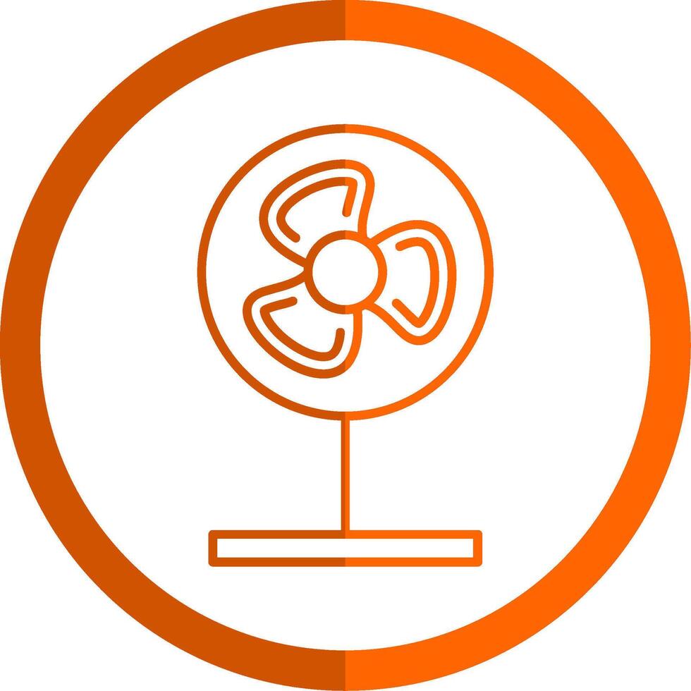 ventilador línea naranja circulo icono vector