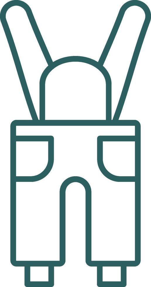 Coveralls Line Gradient Round Corner Icon vector
