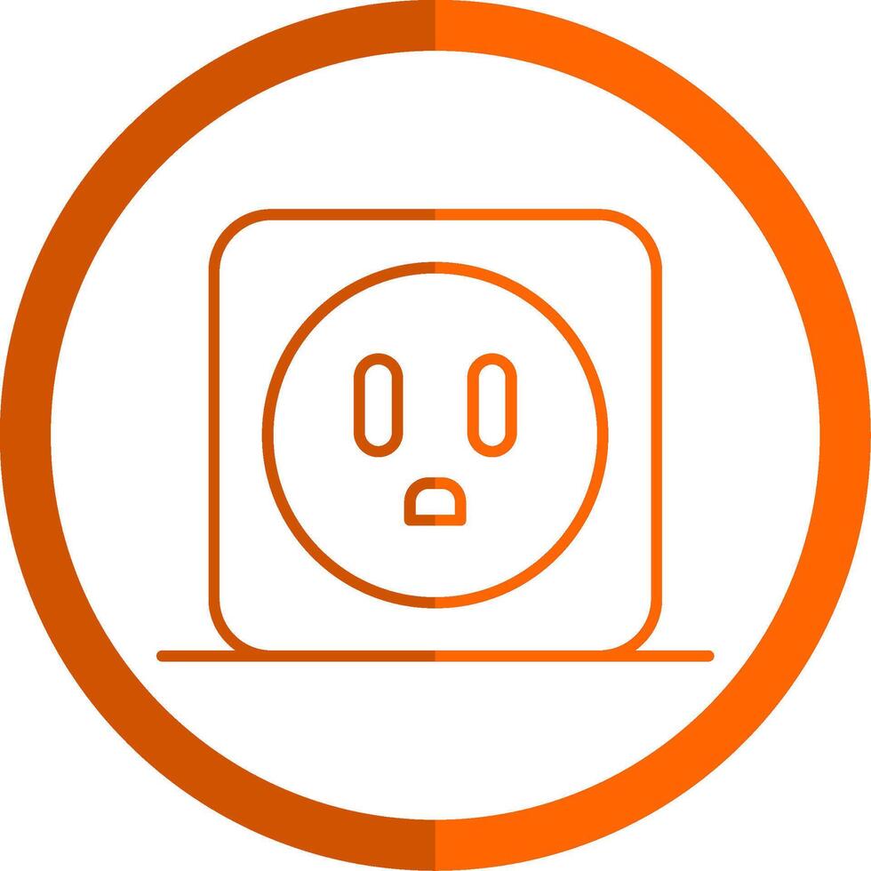 Power Socket Line Orange Circle Icon vector