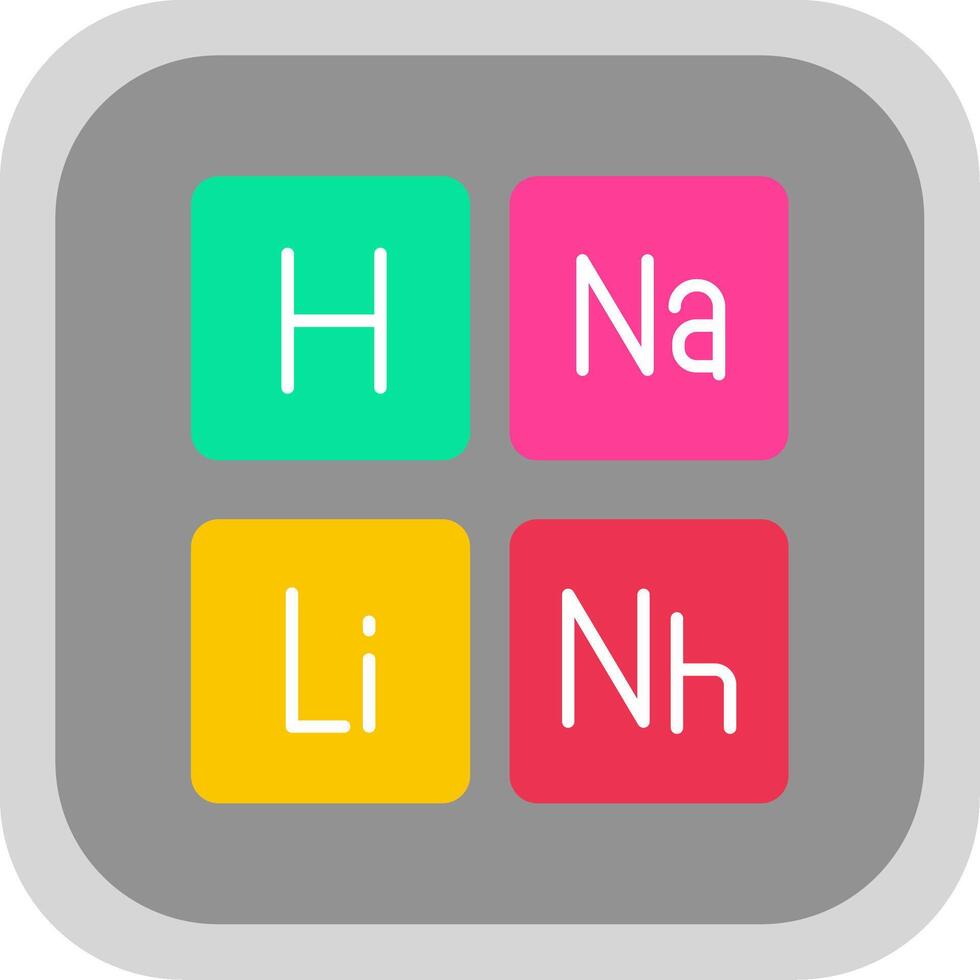 Periodic Table Flat Round Corner Icon vector
