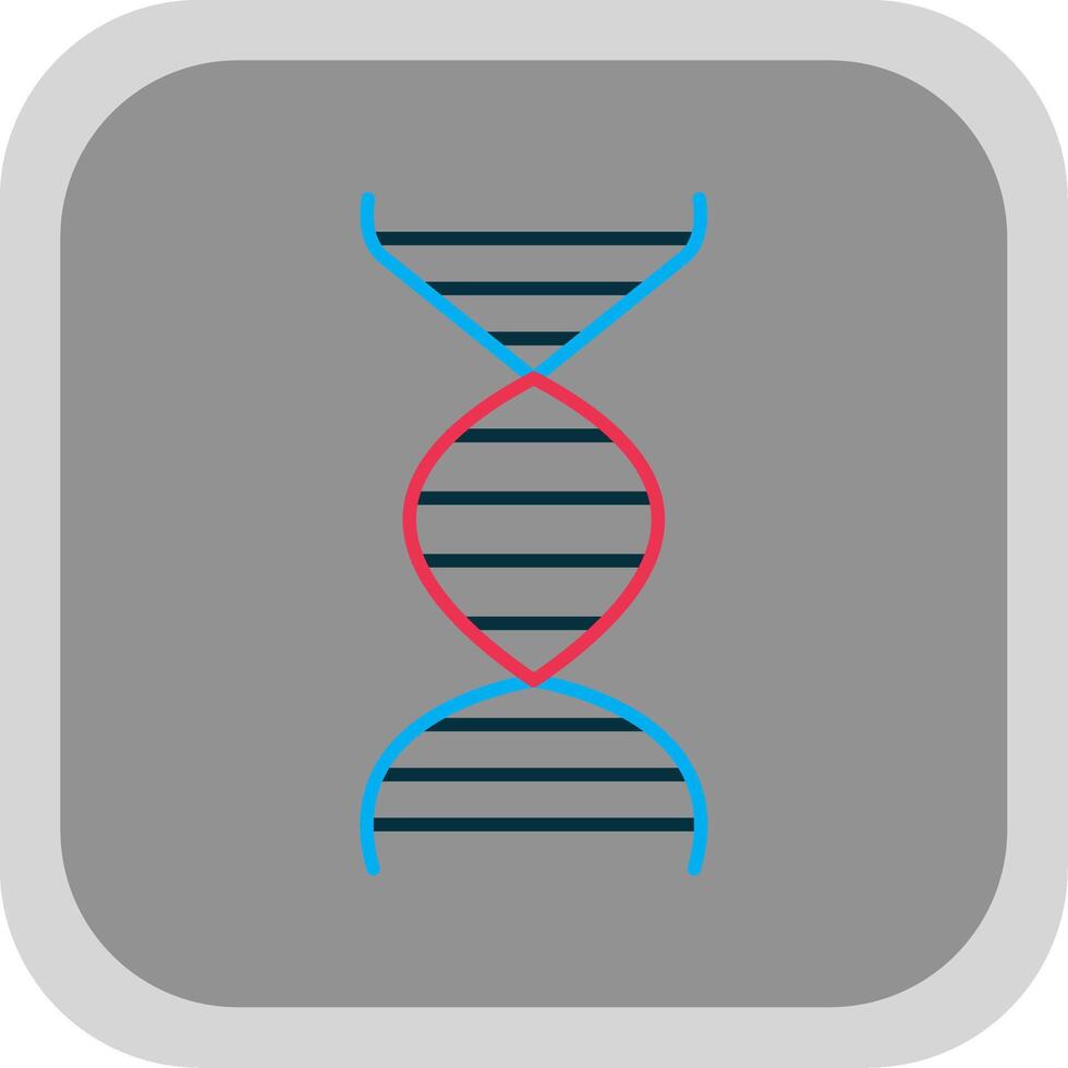 Dna Flat Round Corner Icon vector